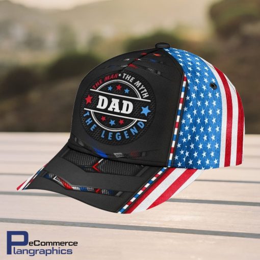 DAD-Baseball-Dad-US-The-Myth-Legend-Design-Classic-Men-Women-Classic-Cap-3D-1
