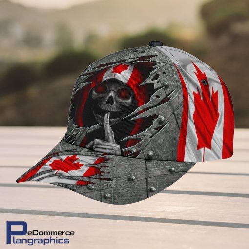 Skull-Baseball-Skull-Canada-Flag-Design-Classic-Men-Women-Classic-Cap-3D-1