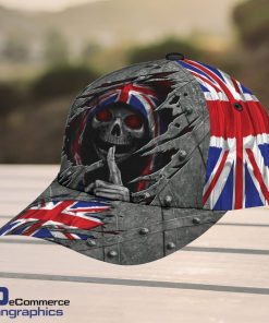 Skull-Baseball-Skull-England-Flag-Design-Classic-Men-Women-Classic-Cap-3D-1
