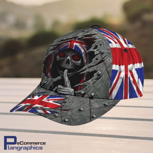 Skull-Baseball-Skull-England-Flag-Design-Classic-Men-Women-Classic-Cap-3D-1