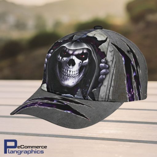 Skull-Baseball-Skull-Metal-Tear-Design-Classic-Men-Women-Classic-Cap-3D