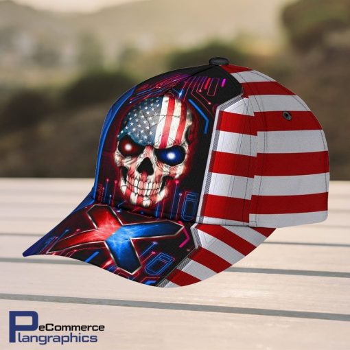 Skull-Baseball-Skull-US-Electric-Design-Classic-Men-Women-Classic-Cap-3D-1