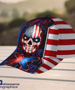 Skull-Baseball-Skull-US-Electric-Design-Classic-Men-Women-Classic-Cap-3D