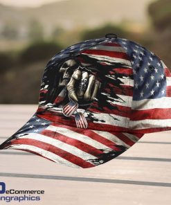 Skull-Baseball-Skull-US-Flag-Tag-Design-Classic-Men-Women-Classic-Cap-3D