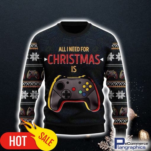 all-i-need-for-christmas-is-play-game-christmas-ugly-sweater-3d