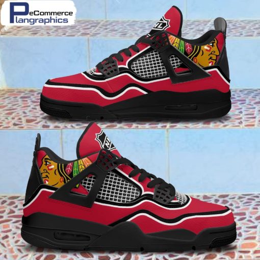 blackhawks-logo-design-jordan-4-sneakers-custom-shoes-1