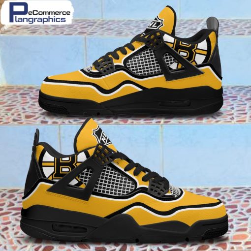 boston-bruins-logo-design-jordan-4-sneakers-custom-shoes-1