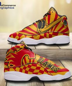 calgary-flames-ducks-checkered-pattern-design-jd-13-sneakers-1