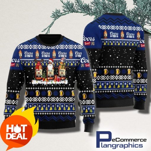 coors-banquet-santa-reindeer-snowflake-christmas-ugly-sweater