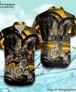 new-orleans-saints-mascot-design-nfl-hawaiian-shirt-1