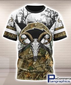 nfl-los-angeles-chargers-deer-skull-and-forest-pattern-custom-print-3d-t-shirt