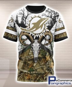 nfl-miami-dolphins-deer-skull-and-forest-pattern-custom-print-3d-t-shirt