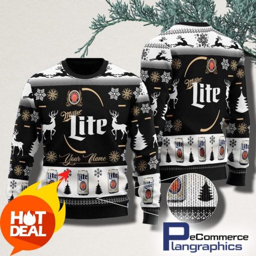 personalized-black-miller-lite-christmas-ugly-sweater-3d
