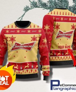 personalized-budweiser-beer-christmas-christmas-ugly-sweater-3d