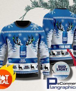 personalized-deer-bud-light-christmas-ugly-sweater-3d