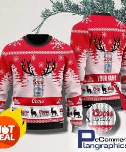 personalized-deer-coors-light-christmas-ugly-sweater