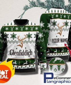 personalized-glenfiddich-whisky-christmas-ugly-sweater