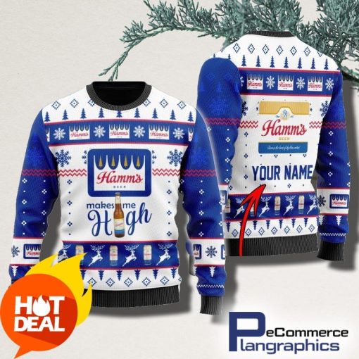 personalized-hamms-beer-makes-me-high-christmas-ugly-sweater-3d