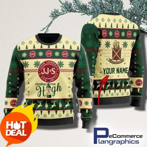 personalized-jameson-makes-me-high-christmas-ugly-sweater-3d