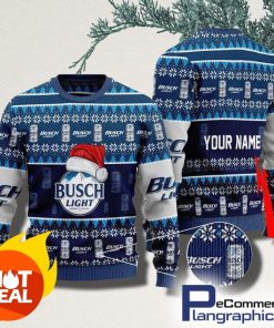 personalized-santa-hat-busch-light-christmas-ugly-sweater