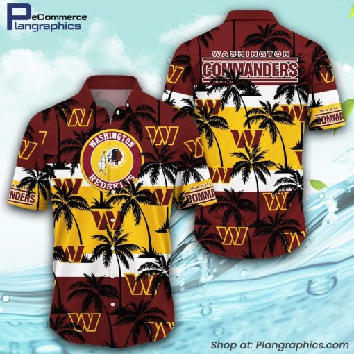 washington-commanders-palm-tree-pattern-hawaiian-shirt-1