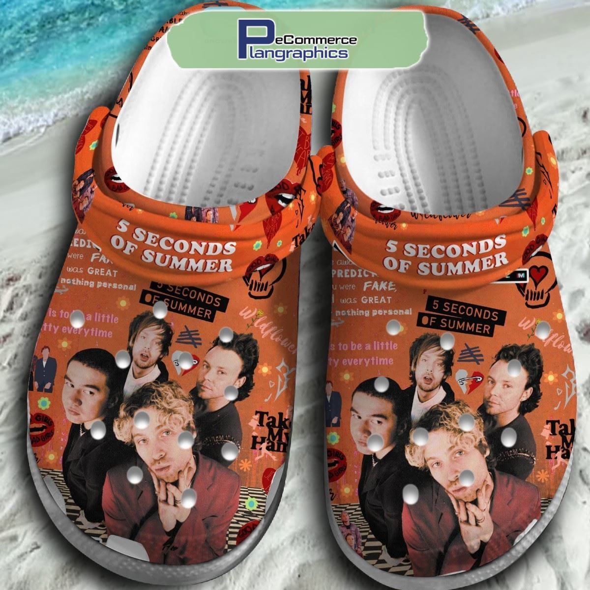 5 Seconds Of Summer Take My Hand Crocs Shoes