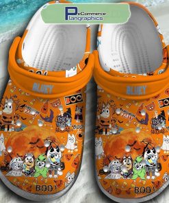 bluey-halloween-party-trick-or-treat-orange-design-crocs-shoes-1