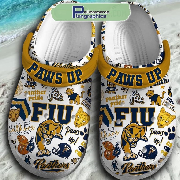 FIU Panthers Paws Up Crocs Shoes, FIU Panthers Merch - Plangraphics