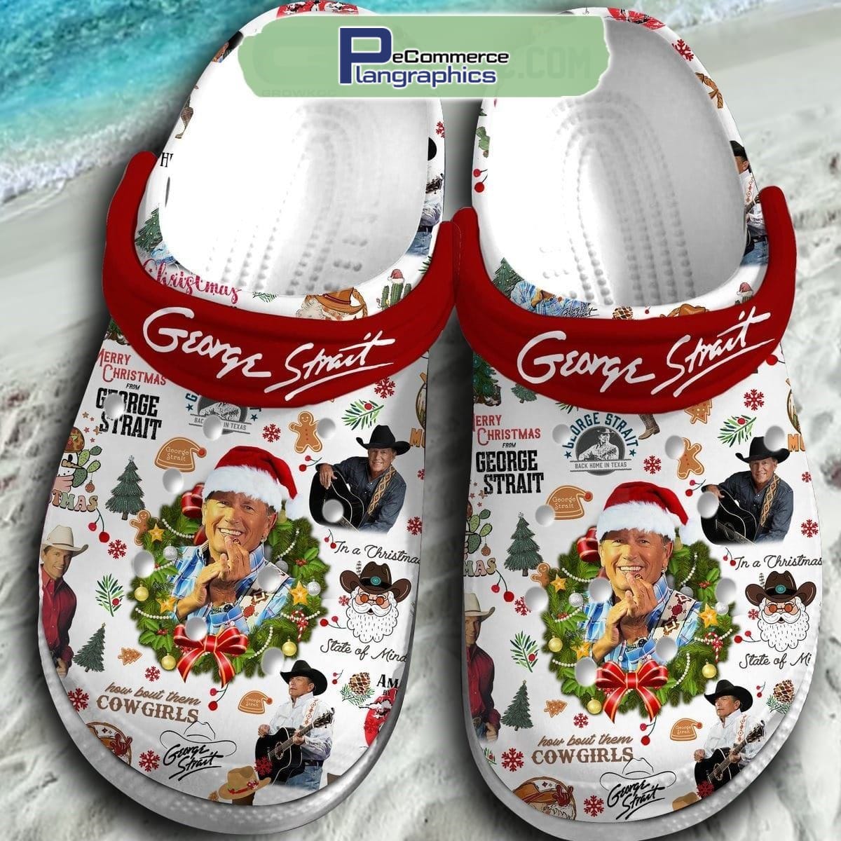 George Strait Merry Christmas How About Them Cowgirls Crocs Shoes ...