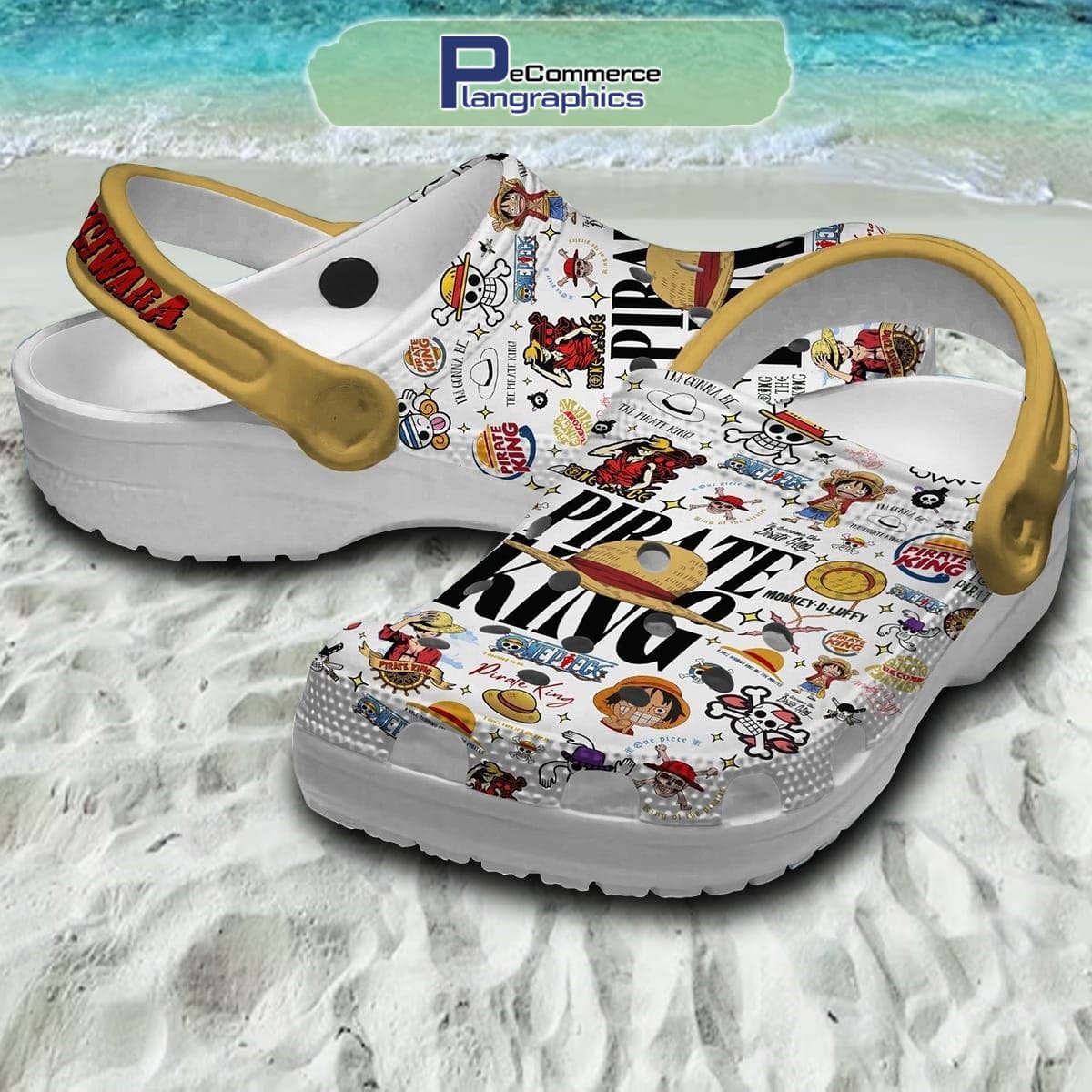 One Piece Mugiwara Pirate King Crocs Shoes - Plangraphics